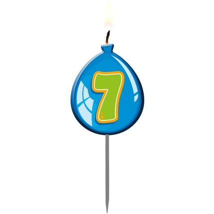 Kaars 7 Jaar Ballon 8cm van Folat koop je bij Partywinkel