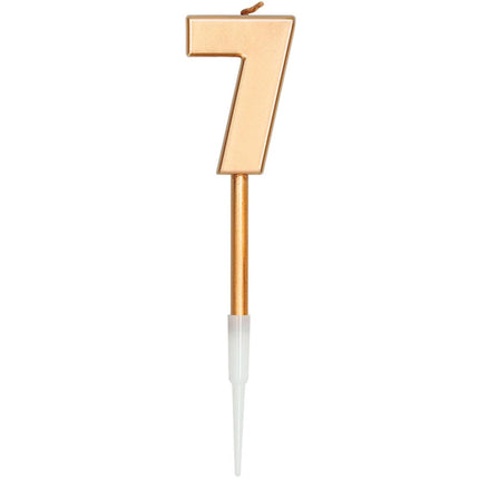 Kaars 7 Jaar Brons Metallic 15cm van Folat koop je bij Partywinkel