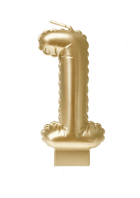 Kaars Folie Ballon Goud 1 10cm van Paper Dreams koop je bij Partywinkel