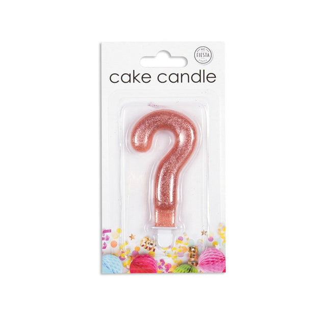 Kaars ? Jaar Rose Goud Glitter 7cm van WeFiesta koop je bij Partywinkel