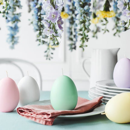 Kaars Paasei Paars 10cm van Partydeco koop je bij Partywinkel