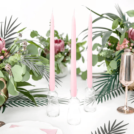 Kaarsen Licht Roze 24cm 10st van Partydeco koop je bij Partywinkel