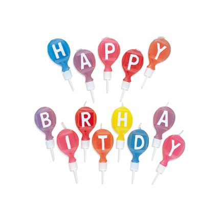 Kaarsen Set Happy Birthday Ballonnen 5,1cm 13 delig van Unique koop je bij Partywinkel