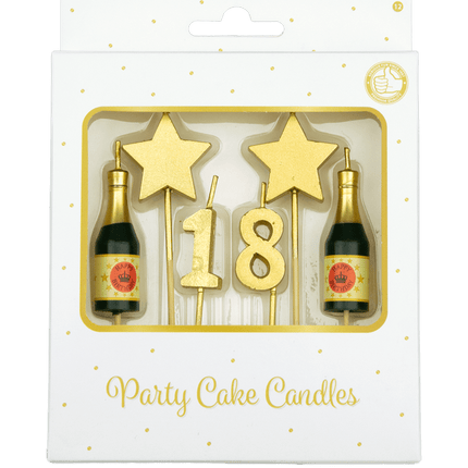 Kaarsjes 18 Jaar Champagne 17,5cm van Paper Dreams koop je bij Partywinkel