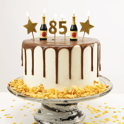 Kaarsjes 85 Jaar Champagne 17,5cm van Paper Dreams koop je bij Partywinkel