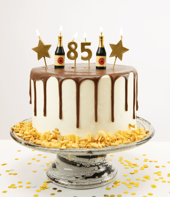 Kaarsjes 85 Jaar Champagne 17,5cm van Paper Dreams koop je bij Partywinkel