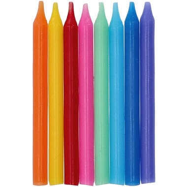 Kaarsjes Color Pop 6cm 16 stuks van Folat koop je bij Partywinkel