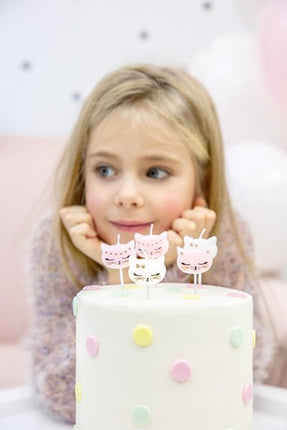 Kaarsjes Kat 2cm 6st van Partydeco koop je bij Partywinkel