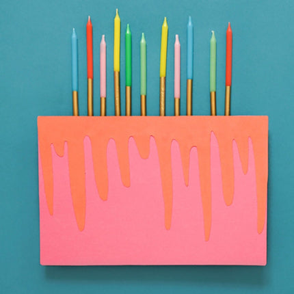 Kaarsjes Retro Gekleurd 10cm van Folat koop je bij Partywinkel