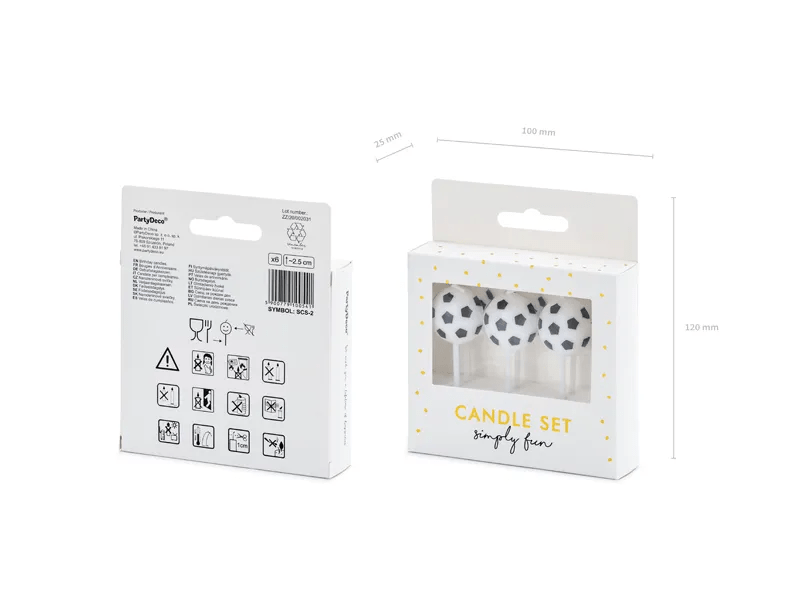Kaarssen Voetbal 2,5cm 6st van Partydeco koop je bij Partywinkel