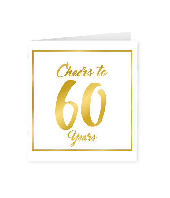 Kaart 60 Jaar Goud Wit 15cm van Paper Dreams koop je bij Partywinkel