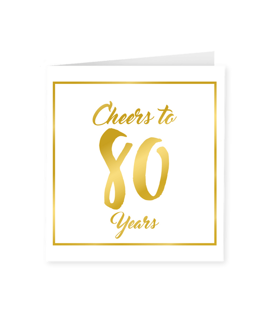 Kaart 80 Jaar Goud Wit 15cm van Paper Dreams koop je bij Partywinkel