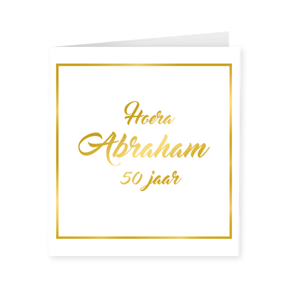 Kaart Abraham 50 Jaar Goud Wit 15cm van Paper Dreams koop je bij Partywinkel