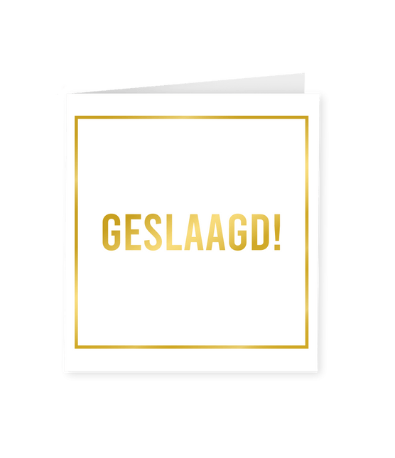 Kaart Geslaagd Goud Wit 15cm van Paper Dreams koop je bij Partywinkel