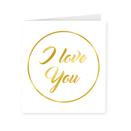 Kaart I Love You Goud Wit 15cm van Paper Dreams koop je bij Partywinkel