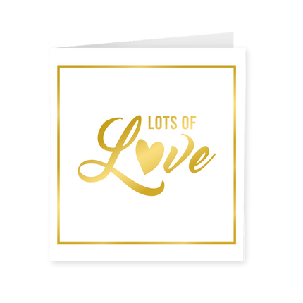 Kaart Lots Of Love Goud Wit 15cm van Paper Dreams koop je bij Partywinkel