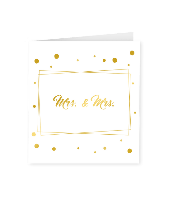 Kaart Mrs & Mrs Goud Wit 15cm van Paper Dreams koop je bij Partywinkel