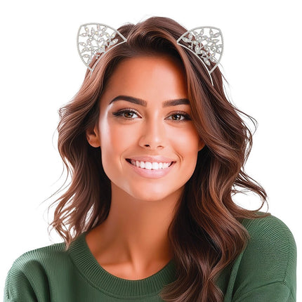 Kat Haarband Zilver van Fiestas Guirca koop je bij Partywinkel