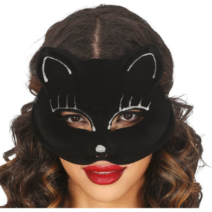 Kat Masker Zwart van Fiestas Guirca koop je bij Partywinkel