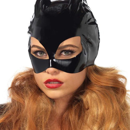 Kat Masker Zwart Vinyl van Leg Avenue koop je bij Partywinkel