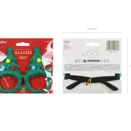 Kerst Bril Groen Kerstbomen van Partydeco koop je bij Partywinkel