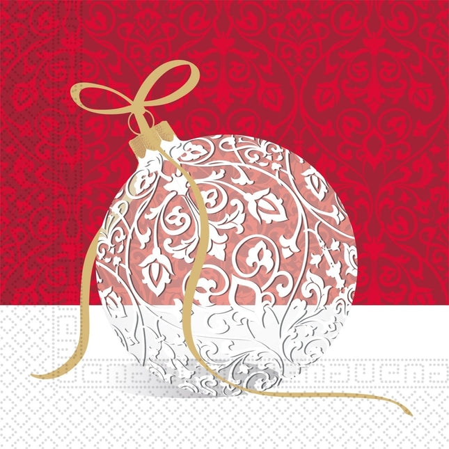 Kerst Servetten Kerstbal 33cm 20st van Procos koop je bij Partywinkel