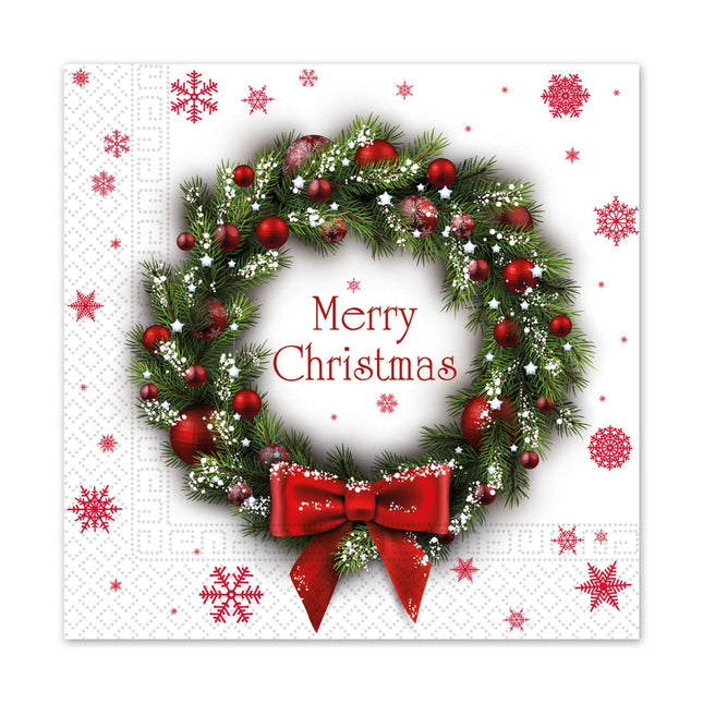 Kerst Servetten Merry Christmas 33cm 20st van Procos koop je bij Partywinkel