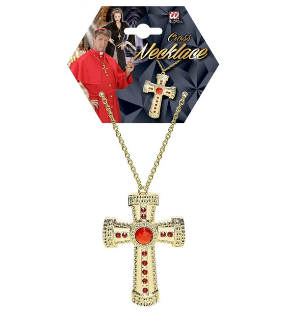 Ketting Kruis Met Edelsteen van Widmann koop je bij Partywinkel