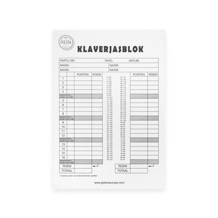 Klaverjas Scoreblok 21cm 50 pagina's van WeFiesta koop je bij Partywinkel