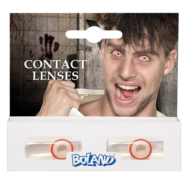 Kleurlenzen Psycho Wit Rood van Boland koop je bij Partywinkel