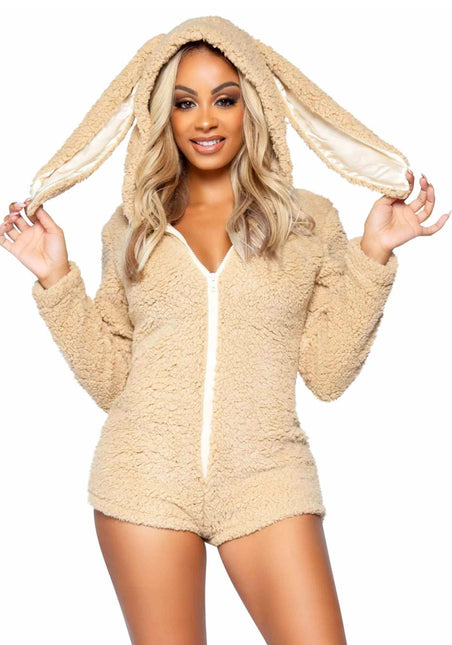 Konijnenpak Beige Dames Bodysuit Leg Avenue van Leg Avenue koop je bij Partywinkel