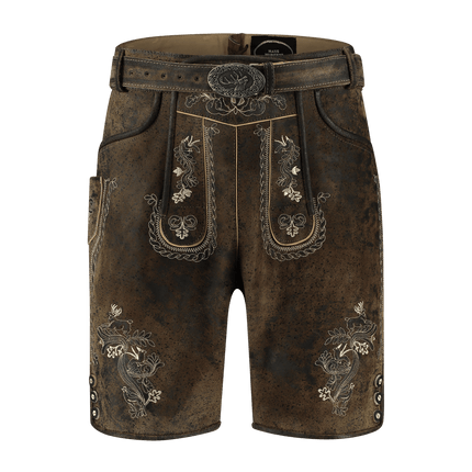 Lederhose Bruin Heren Kort Vintage van Haus Huberts koop je bij Partywinkel
