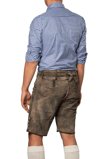 Lederhose Bruin Kort Brixen van Partychimp koop je bij Partywinkel