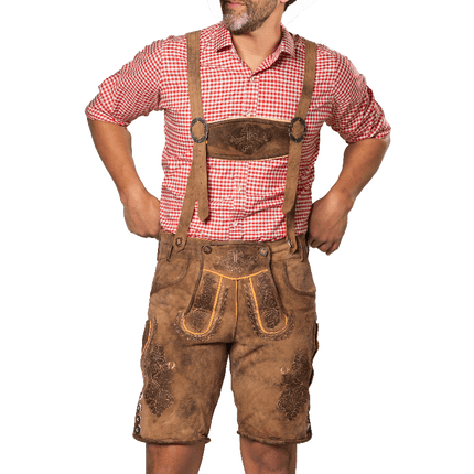 Lederhose Bruin Kort Lech van Tannhauser koop je bij Partywinkel