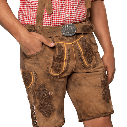 Lederhose Bruin Kort Lech van Tannhauser koop je bij Partywinkel