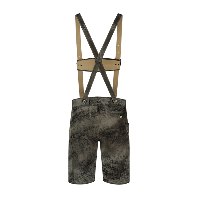 Lederhose Grijs Heren Kort Vintage van Haus Huberts koop je bij Partywinkel