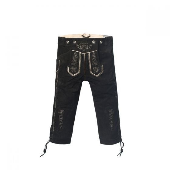 Lederhose Leer Lang Zwart en Bretels van Tannhauser koop je bij Partywinkel