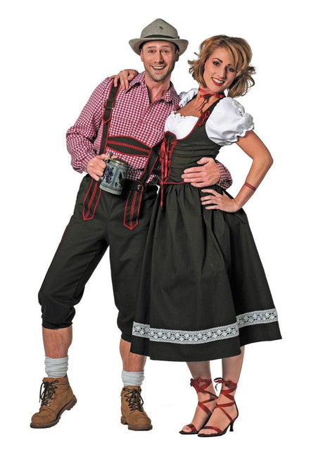 Lederhose Zwart Rood Heren van Wilbers & Wilbers koop je bij Partywinkel