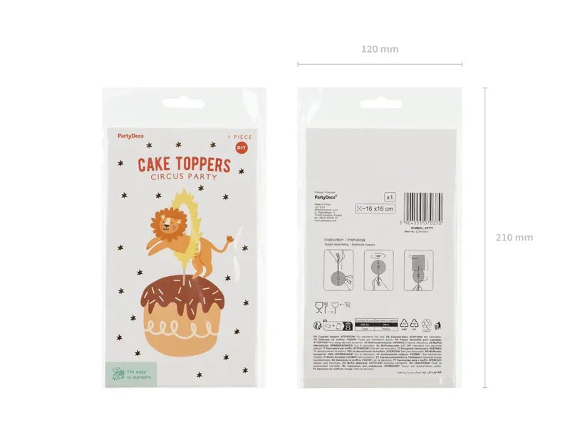 Leeuw Taarttopper 16cm van Partydeco koop je bij Partywinkel