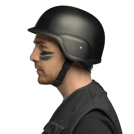 Leger Helm Zwart van Boland koop je bij Partywinkel