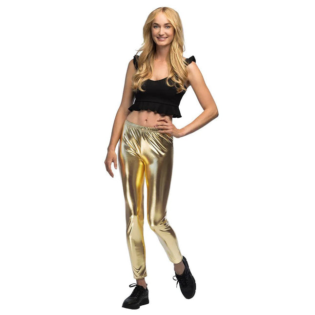 Legging Metallic Goud van Boland koop je bij Partywinkel