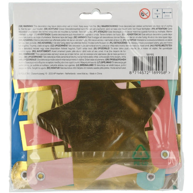 Letter Slinger Happy Birthday Ster 1,6m van Folat koop je bij Partywinkel