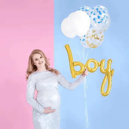 Letterballon Set Boy Rose Goud Leeg 74cm van Partydeco koop je bij Partywinkel