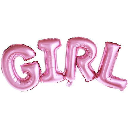 Letterballon Set Girl Roze Leeg 74cm van Partydeco koop je bij Partywinkel