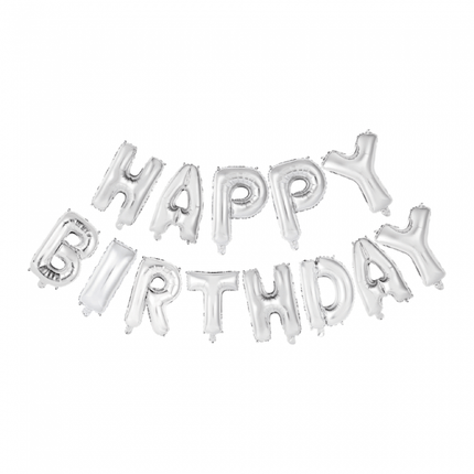Letterballon Set Happy Birthday Zilver van WeFiesta koop je bij Partywinkel