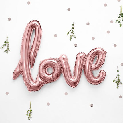 Letterballon Set Love Rose Goud Leeg 73cm van Partydeco koop je bij Partywinkel