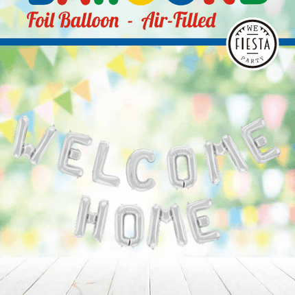 Letterballon Set Welcome Home Zilver van WeFiesta koop je bij Partywinkel