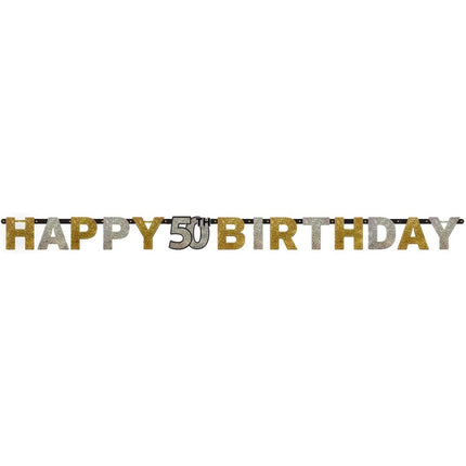 Letterslinger 50 Jaar Happy Birthday 210cm van Riethmueller koop je bij Partywinkel