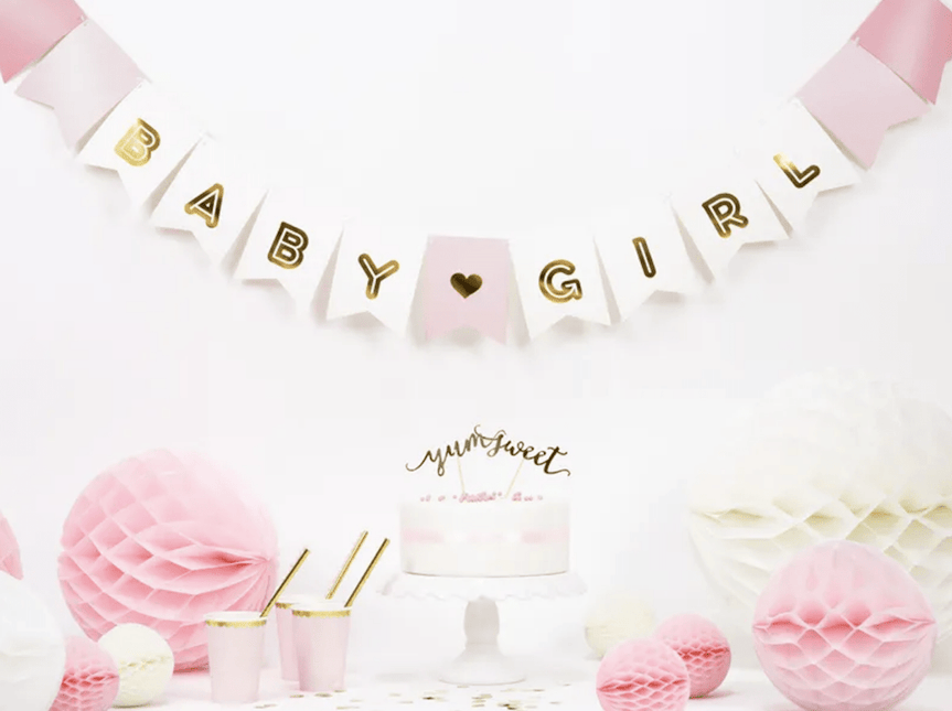 Letterslinger Geboorte Meisje Baby Girl 1,75m van Partydeco koop je bij Partywinkel