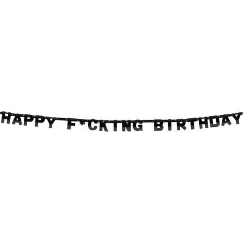 Letterslinger Happy F*cking Birthday 2,5m van Haza Witbaard koop je bij Partywinkel
